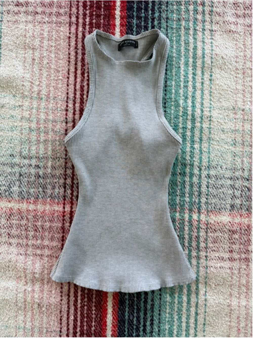Women's Naked Wardrobe Gray Ribbed Racerback Tank Top XS